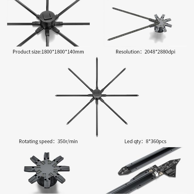 59inch/ 150cm Hologram Projector Big Size 3D Hologram Advertising Fan LED Advertising Player