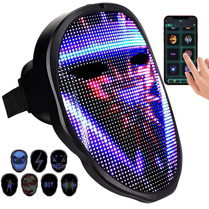 Led Mask APP Programmable & Rechargeable, Bluetooth Light Up Face Mask ...