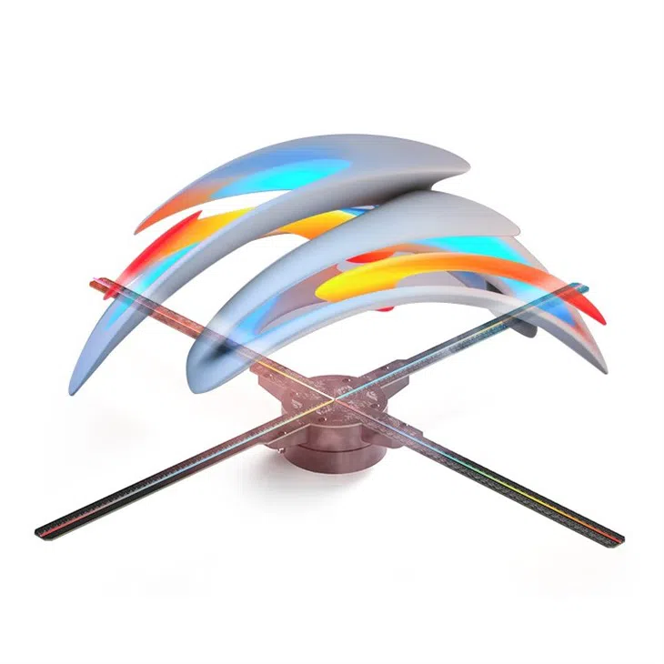 3D Hologram Advertising Fan 50cm 4 Blades APP/WiFi control 3D LED Fan Display