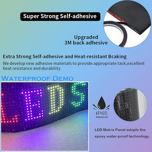 Flexible LED Matrix Panel - LED Scrolling Sign Display for Car Windows, Store, Concert