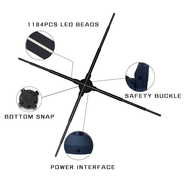 39.37Inch/ 100cm Deluxe Version 1024*1024dpi 3D Led Holographic For Outdoor