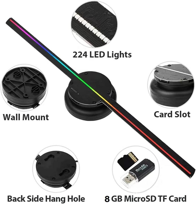 16.5Inch/42CM Small Size 3D Holographic Fan Phone App Control