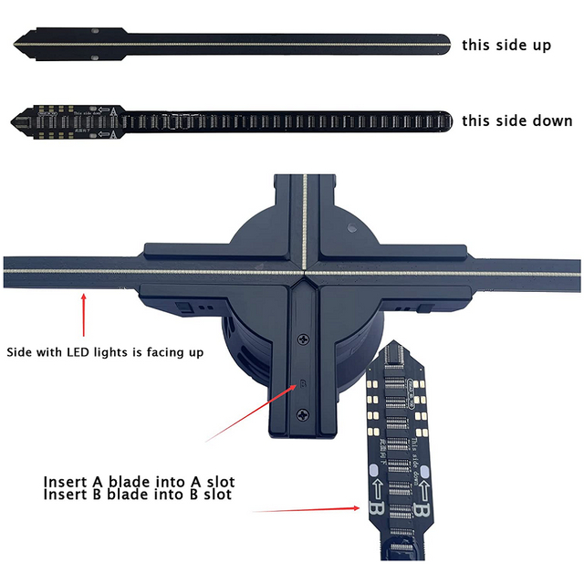 Free shipping 80cm Luxurious Version 1024*1024dpi 3D Fan Hologram Wall-mounted