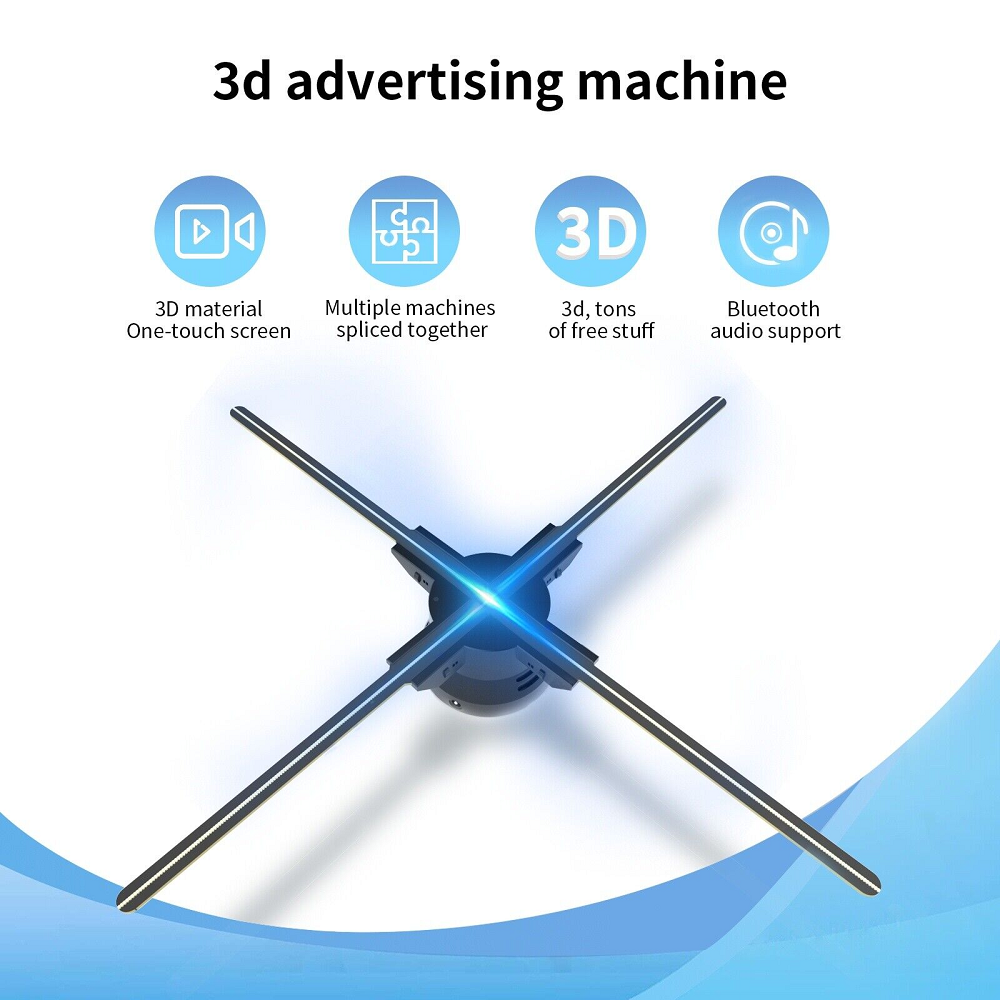 56cm 4 Blades Fan 3D Holographic Projection For Indoor Advertising Led Hologram Light