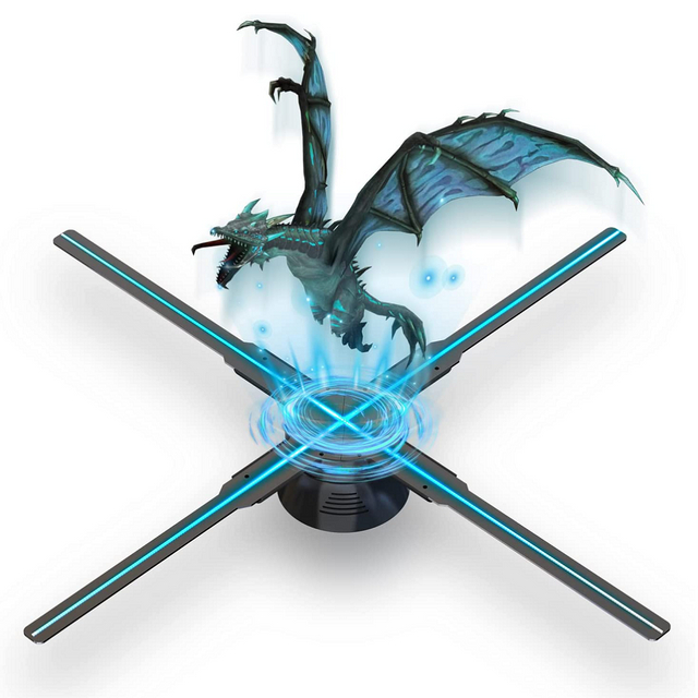 56cm Deluxe Version 1024*1024dpi 4 Blades Fan 3D Holographic For Indoor